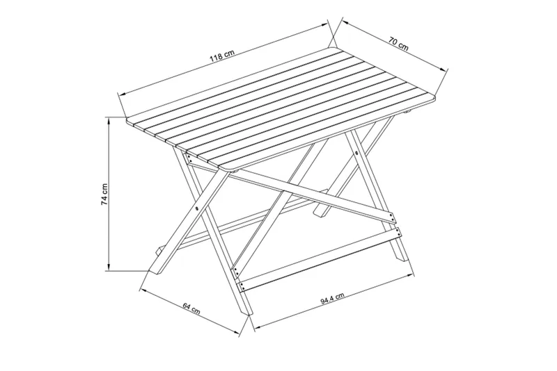 Landet Rektangulärt Matbord utomhus 118x70x74 cm i akacia trä - Mörkgrön - Utemöbler - Trädgårdsbord & Utebord - Matbord ute