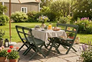 Landet Rektangulärt Matbord utomhus 118x70x74 cm i akacia trä - Mörkgrön - Utemöbler - Trädgårdsbord & Utebord - Matbord ute