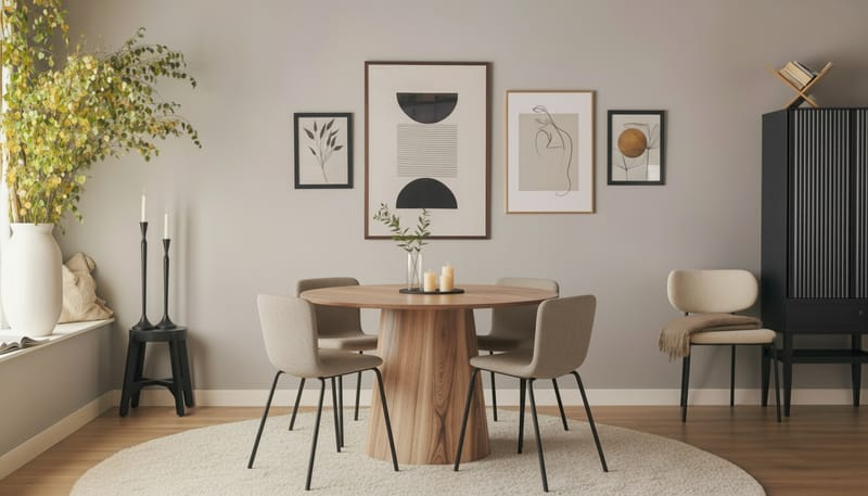 Lanzo Matbord 120 cm med 4 Katy Matstolar - Möbler - Matplats - Matgrupp & matbord med stolar