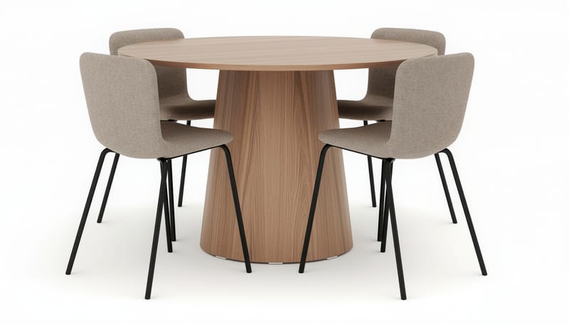 Lanzo Matbord 120 cm med 4 Katy Matstolar