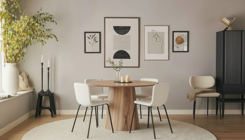 Lanzo Matbord 120 cm med 4 Katy Matstolar - Möbler - Matplats - Matgrupp & matbord med stolar