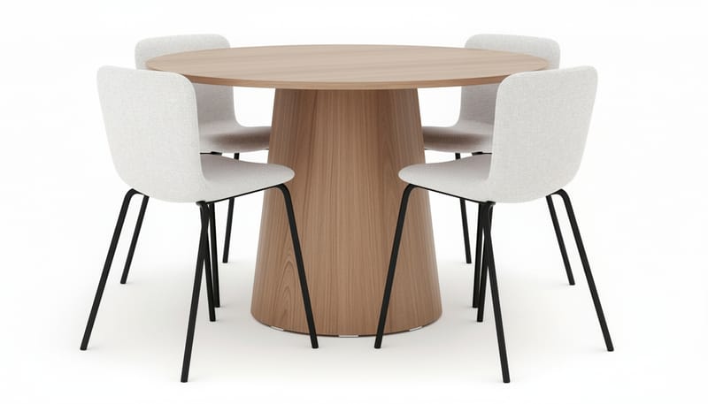 Lanzo Matbord 120 cm med 4 Katy Matstolar