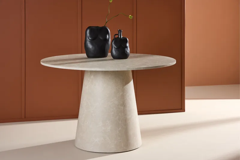Lanzo Matbord 120 cm Rund - Beige - Möbler - Matplats - Matbord & köksbord