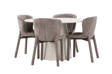 Lanzo Matbord 120 cm Rund med 4 Astoria Matstol - Möbler - Matplats - Matgrupp & matbord med stolar
