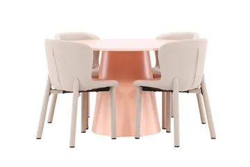 Lanzo Matbord 120 cm Rund med 4 Astoria Matstol - Möbler - Matplats - Matgrupp & matbord med stolar