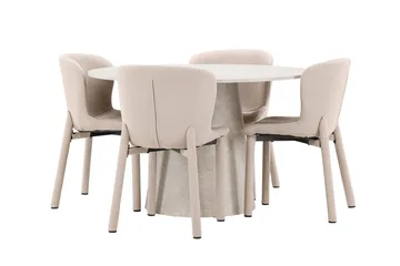Lanzo Matbord 120 cm Rund med 4 Astoria Matstol - Möbler - Matplats - Matgrupp & matbord med stolar