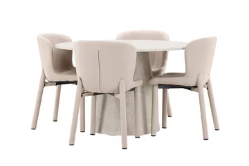 Lanzo Matbord 120 cm Rund med 4 Astoria Matstol - Möbler - Matplats - Matgrupp & matbord med stolar