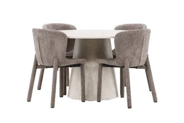 Lanzo Matbord 120 cm Rund med 4 Astoria Matstol - Möbler - Matplats - Matgrupp & matbord med stolar