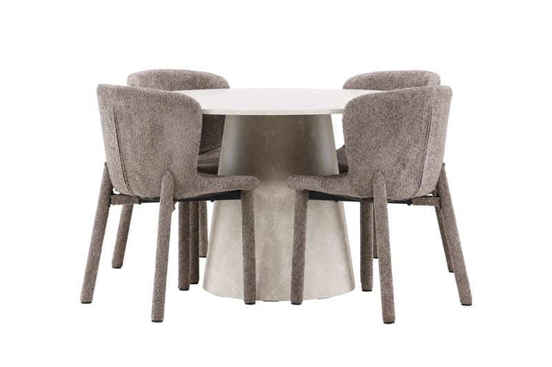 Lanzo Matbord 120 cm Rund med 4 Astoria Matstol - Möbler - Matplats - Matgrupp & matbord med stolar