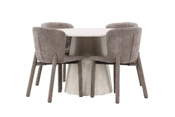 Lanzo Matbord 120 cm Rund med 4 Astoria Matstol - Möbler - Matplats - Matgrupp & matbord med stolar
