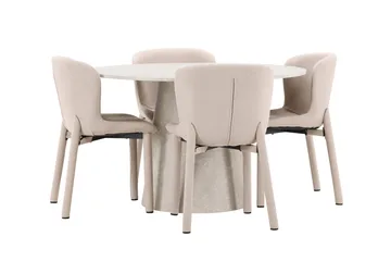Lanzo Matbord 120 cm Rund med 4 Astoria Matstol - Möbler - Matplats - Matgrupp & matbord med stolar