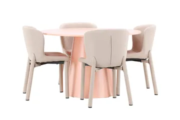 Lanzo Matbord 120 cm Rund med 4 Astoria Matstol - Möbler - Matplats - Matgrupp & matbord med stolar