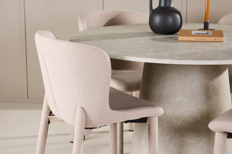 Lanzo Matbord 120 cm Rund med 4 Astoria Matstol - Möbler - Matplats - Matgrupp & matbord med stolar