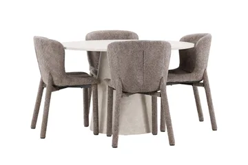 Lanzo Matbord 120 cm Rund med 4 Astoria Matstol - Möbler - Matplats - Matgrupp & matbord med stolar