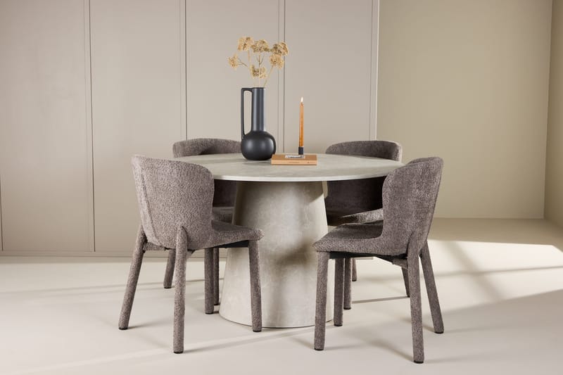 Lanzo Matbord 120 cm Rund med 4 Astoria Matstol - Möbler - Matplats - Matgrupp & matbord med stolar
