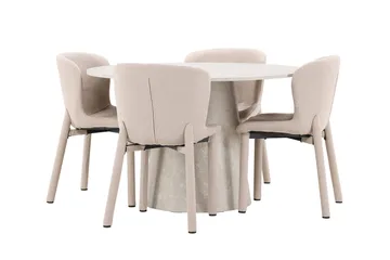 Lanzo Matbord 120 cm Rund med 4 Astoria Matstol - Möbler - Matplats - Matgrupp & matbord med stolar