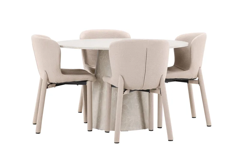 Lanzo Matbord 120 cm Rund med 4 Astoria Matstol - Möbler - Matplats - Matgrupp & matbord med stolar