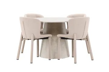 Lanzo Matbord 120 cm Rund med 4 Astoria Matstol - Möbler - Matplats - Matgrupp & matbord med stolar
