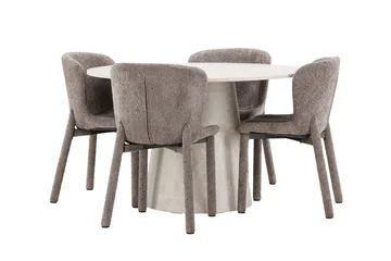 Lanzo Matbord 120 cm Rund med 4 Astoria Matstol - Möbler - Matplats - Matgrupp & matbord med stolar