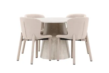 Lanzo Matbord 120 cm Rund med 4 Astoria Matstol - Möbler - Matplats - Matgrupp & matbord med stolar