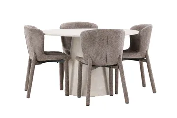 Lanzo Matbord 120 cm Rund med 4 Astoria Matstol - Möbler - Matplats - Matgrupp & matbord med stolar