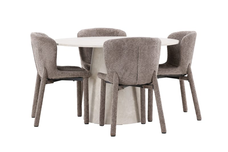 Lanzo Matbord 120 cm Rund med 4 Astoria Matstol - Möbler - Matplats - Matgrupp & matbord med stolar