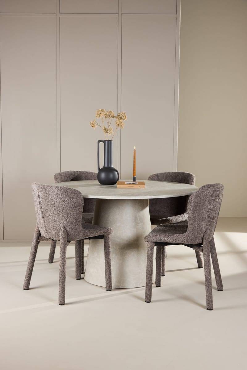 Lanzo Matbord 120 cm Rund med 4 Astoria Matstol - Möbler - Matplats - Matgrupp & matbord med stolar