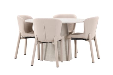 Lanzo Matbord 120 cm Rund med 4 Astoria Matstol - Möbler - Matplats - Matgrupp & matbord med stolar