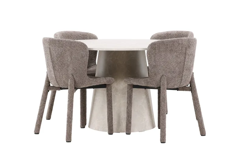 Lanzo Matbord 120 cm Rund med 4 Astoria Matstol - Möbler - Matplats - Matgrupp & matbord med stolar
