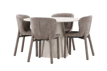Lanzo Matbord 120 cm Rund med 4 Astoria Matstol - Möbler - Matplats - Matgrupp & matbord med stolar