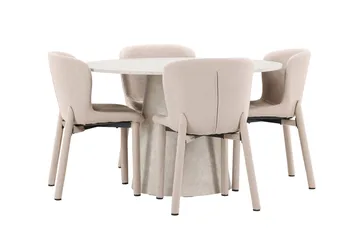 Lanzo Matbord 120 cm Rund med 4 Astoria Matstol - Möbler - Matplats - Matgrupp & matbord med stolar