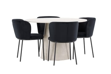 Lanzo Matbord 120 cm Rund med 4 Edina Matstol - Möbler - Matplats - Matgrupp & matbord med stolar
