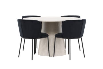 Lanzo Matbord 120 cm Rund med 4 Edina Matstol - Möbler - Matplats - Matgrupp & matbord med stolar