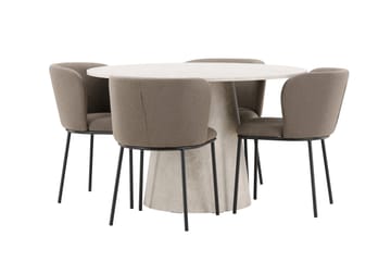 Lanzo Matbord 120 cm Rund med 4 Edina Matstol - Möbler - Matplats - Matgrupp & matbord med stolar