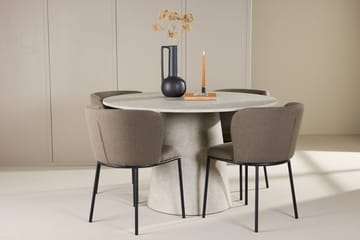 Lanzo Matbord 120 cm Rund med 4 Edina Matstol - Möbler - Matplats - Matgrupp & matbord med stolar