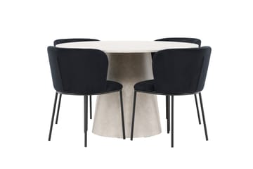 Lanzo Matbord 120 cm Rund med 4 Edina Matstol - Möbler - Matplats - Matgrupp & matbord med stolar