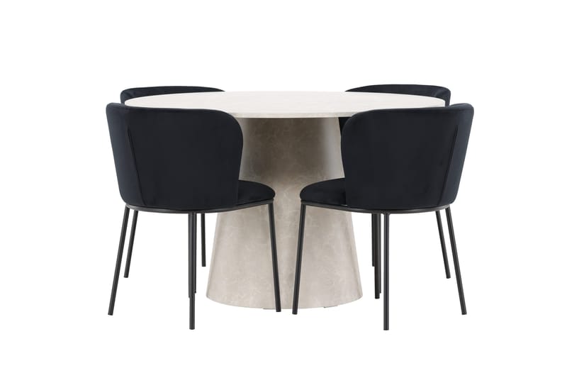 Lanzo Matbord 120 cm Rund med 4 Edina Matstol - Möbler - Matplats - Matgrupp & matbord med stolar