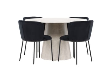 Lanzo Matbord 120 cm Rund med 4 Edina Matstol - Möbler - Matplats - Matgrupp & matbord med stolar