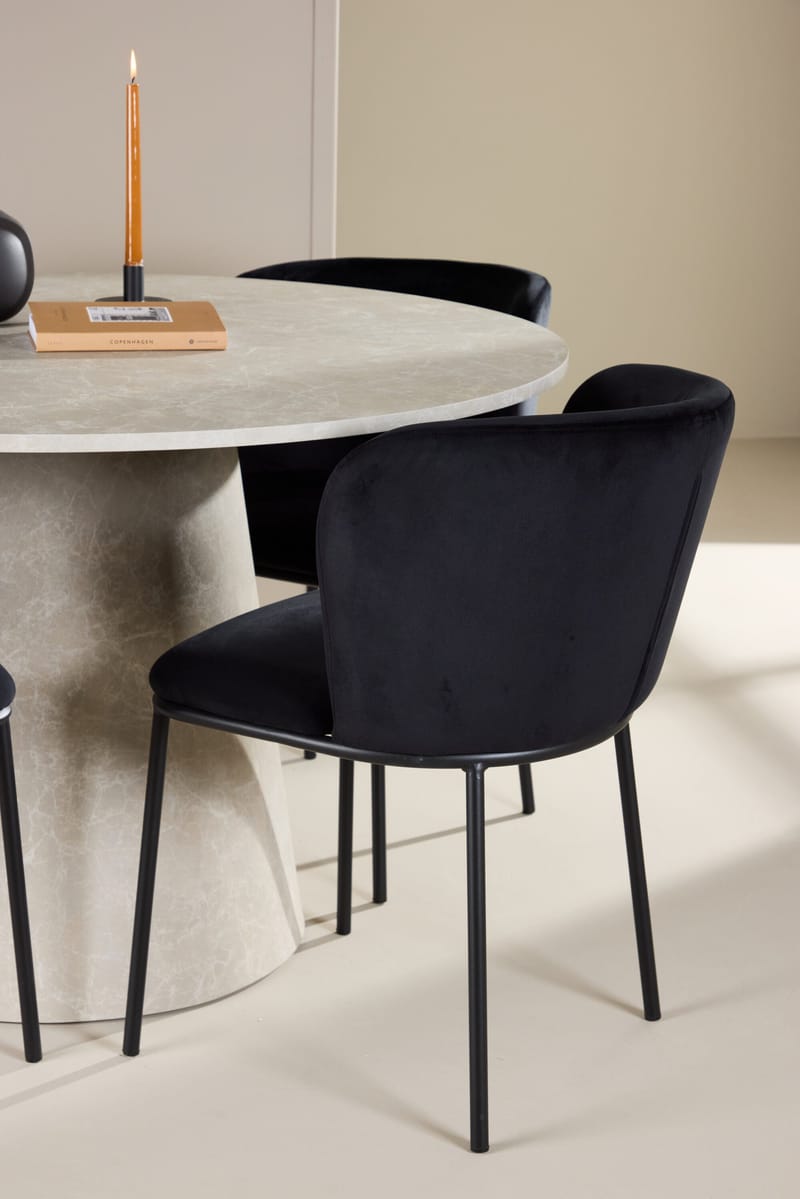 Lanzo Matbord 120 cm Rund med 4 Edina Matstol - Möbler - Matplats - Matgrupp & matbord med stolar
