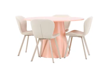 Lanzo Matbord 120 cm Rund med 4 Lilja Matstol - Möbler - Matplats - Matgrupp & matbord med stolar