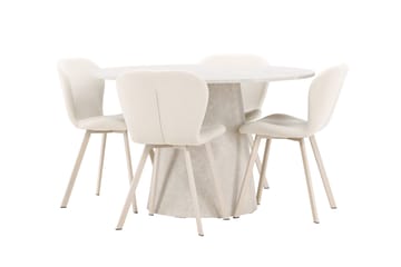 Lanzo Matbord 120 cm Rund med 4 Lilja Matstol - Möbler - Matplats - Matgrupp & matbord med stolar
