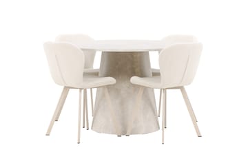 Lanzo Matbord 120 cm Rund med 4 Lilja Matstol - Möbler - Matplats - Matgrupp & matbord med stolar