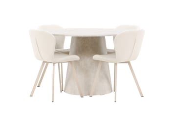Lanzo Matbord 120 cm Rund med 4 Lilja Matstol - Möbler - Matplats - Matgrupp & matbord med stolar