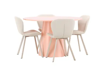 Lanzo Matbord 120 cm Rund med 4 Lilja Matstol - Möbler - Matplats - Matgrupp & matbord med stolar