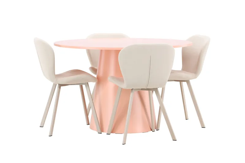 Lanzo Matbord 120 cm Rund med 4 Lilja Matstol - Möbler - Matplats - Matgrupp & matbord med stolar