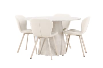 Lanzo Matbord 120 cm Rund med 4 Lilja Matstol - Möbler - Matplats - Matgrupp & matbord med stolar