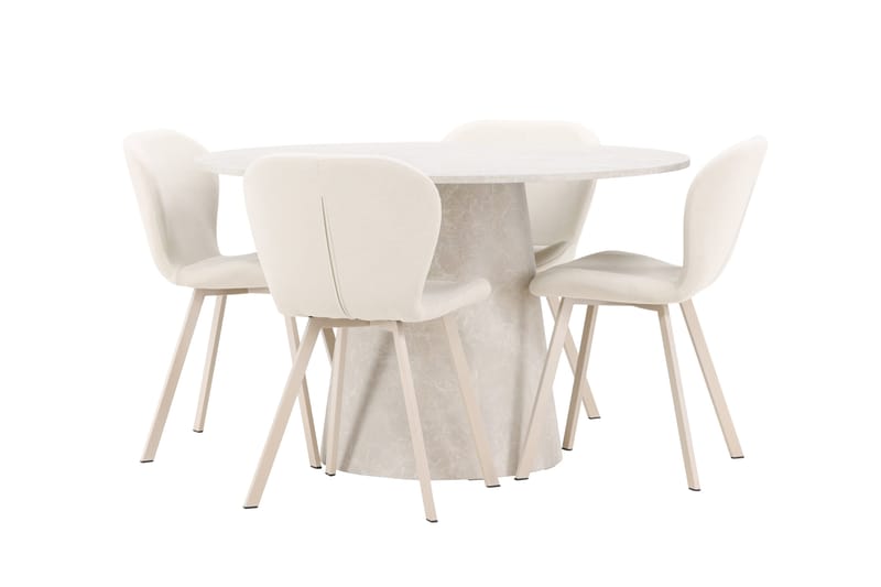 Lanzo Matbord 120 cm Rund med 4 Lilja Matstol - Möbler - Matplats - Matgrupp & matbord med stolar