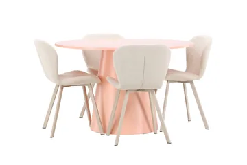 Lanzo Matbord 120 cm Rund med 4 Lilja Matstol - Möbler - Matplats - Matgrupp & matbord med stolar