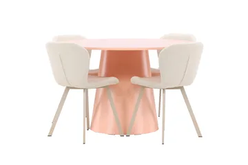 Lanzo Matbord 120 cm Rund med 4 Lilja Matstol - Möbler - Matplats - Matgrupp & matbord med stolar