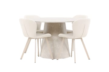 Lanzo Matbord 120 cm Rund med 4 Lilja Matstol - Möbler - Matplats - Matgrupp & matbord med stolar